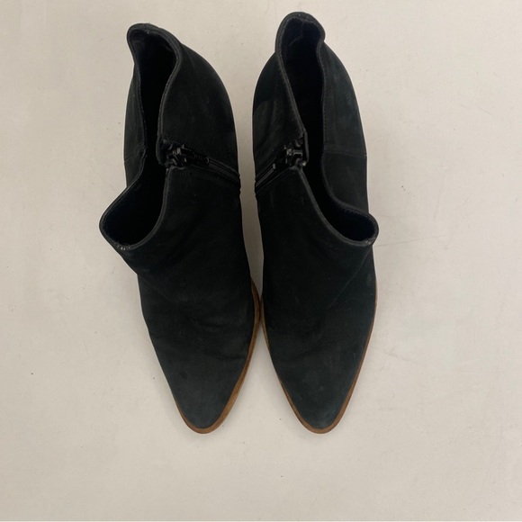 Vince. || Easton Heeled Ankle Booties Nubuck Leather Black 39 US 9 - Picture 3 of 8